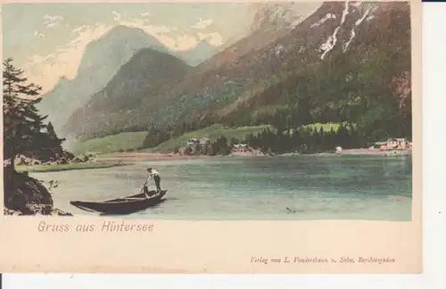 Gruß aus Hintersee Bootspartie Panorama ngl 212.357