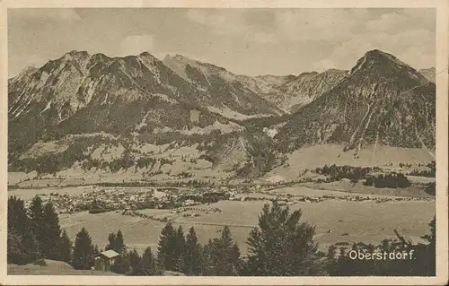 Oberstdorf i.A. Panorama mit Alpenkette ngl 135.488