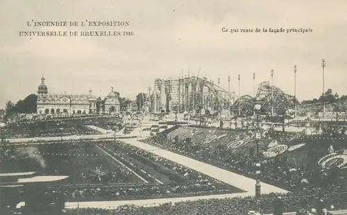 Bruxelles l'Incendie de l'Expo 1910 ngl 136.436