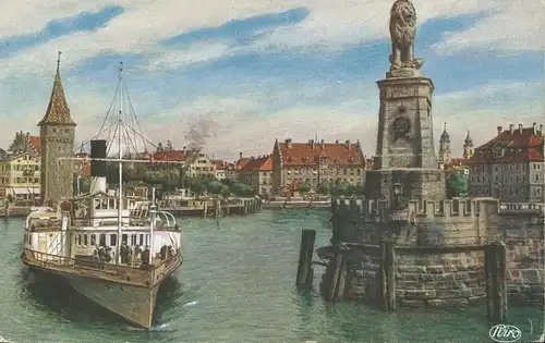 Lindau i.B. Hafen mit Löwe gl1918 135.028