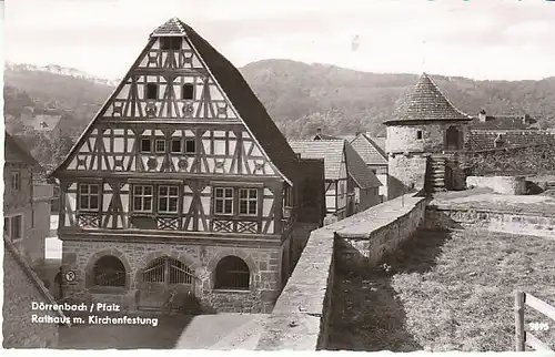 Dörrenbach/Pfalz Rathaus mit Kirchenfestung ngl C3089