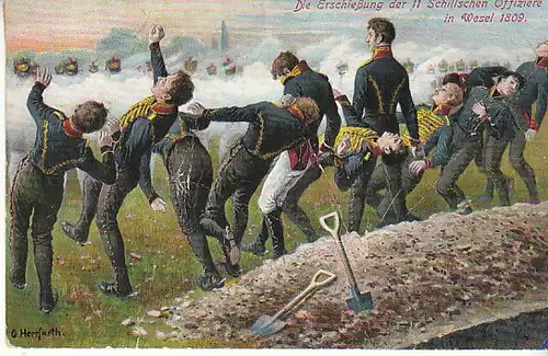 Wesel 1809 Erschießung Schillscher Offiz. gl1913 C3647