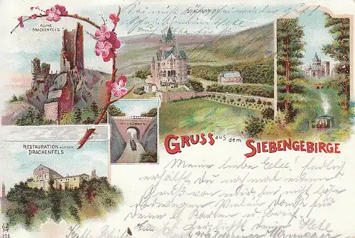 Gruß aus dem Siebengebirge Litho Mehrbildkarte gl1899 C5384