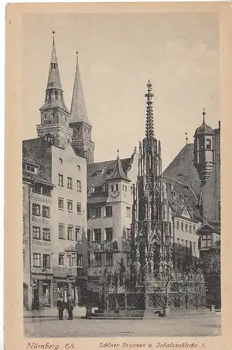 Nürnberg Schöner Brunnen und Sebalduskirche ngl C7635