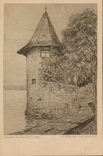 Lindau Pulverturm Zeichnung G. Schmidt ngl 134.774