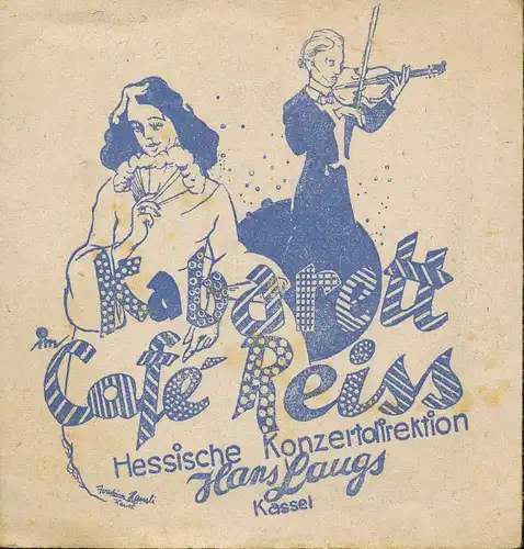 Kassel Kabarett Café Reiss Werbekarte 135.701