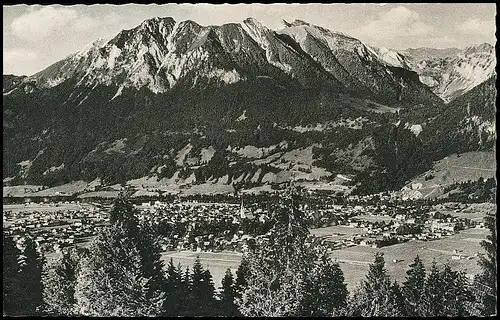 Oberstdorf Panorama mit Rubihorn und Nebelhorn gl1964 137.136