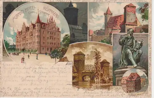 Nürnberg Grandhotel Henkersteg Denkmal gl1905 209.075