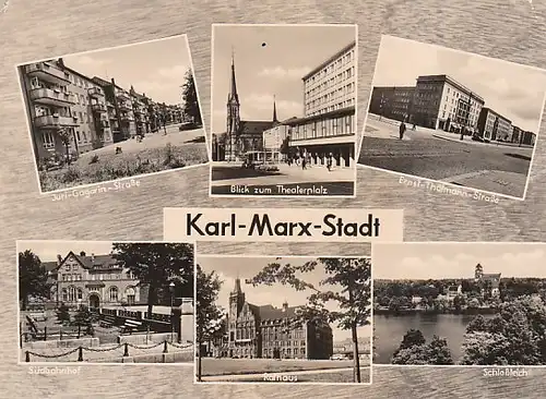 Karl-Marx-Stadt Mehrbildkarte gl1964 C4250