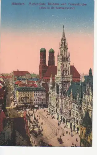 München - Marienplatz mit Rathaus und Frauenkirche feldpgl1918 216.249