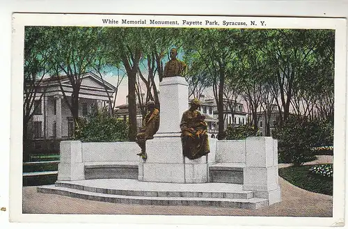 Syracuse N.Y. Fayette Park White Memorial Monument ngl C5727