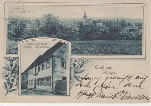 Sikingen Gasthaus zum Hirsch Totale bahnpgl1919 206.371