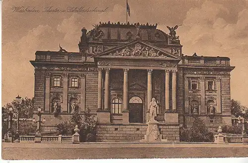 Wiesbaden Theater und Schiller-Denkmal ngl C5798