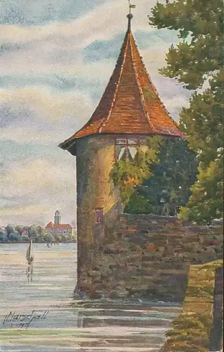 Lindau i.B. Pulverturm gemalt J. Marschall ngl 134.827