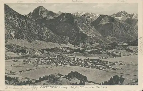 Oberstdorf Panorama vom Kapf aus gl1918 135.357
