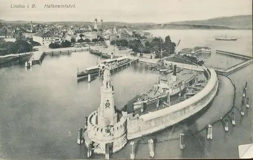 Lindau i.B. Hafeneinfahrt feldpgl1918 134.881