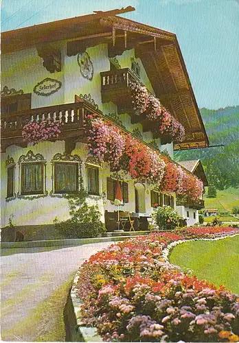 Bayrischzell Der Zellerhof im Blumenschmuck gl1974 C6058