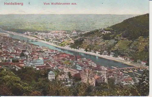 Heidelberg vom Wolfsbrunnen aus gl1913 214.054