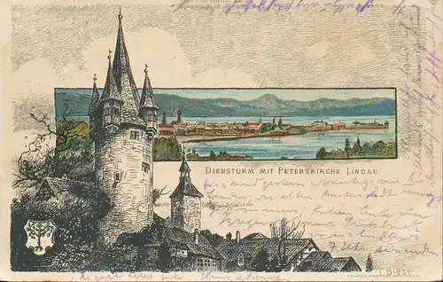 Lindau Diebsturm mit Peterskirche gl1901 134.803