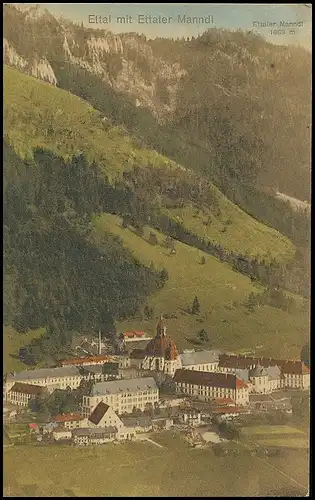 Kloster Ettal Panorama mit Ettaler Manndl gl1914 138.355