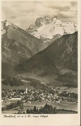 Oberstdorf i.A. Panorama mit Alpenkette gl1948 135.420