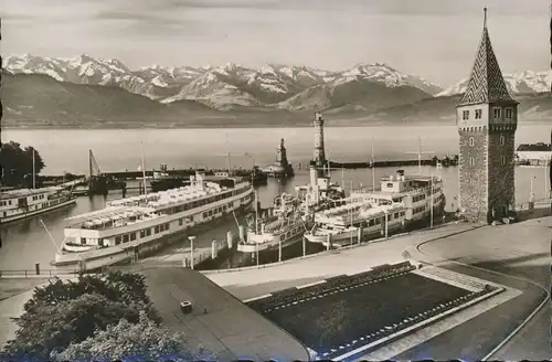 Lindau Blick zum Hafen und Alpen ngl 134.975