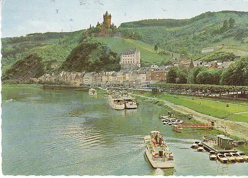 Cochem mit Mosel-Anlagen und Burg gl1966? C6755