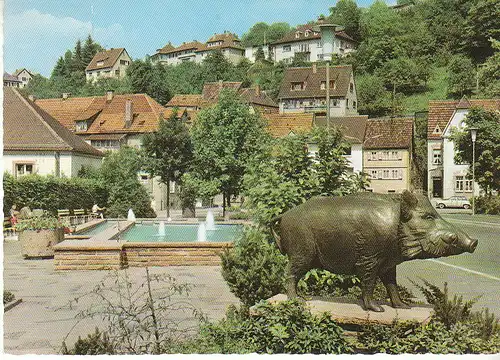 Eberbach am Neckar Anlagen an der Neckarbrücke gl1973 C6545