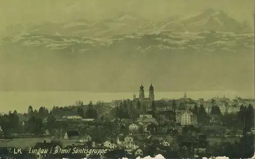 Lindau i.B. Panorama mit Säntisgruppe gl1911 135.042