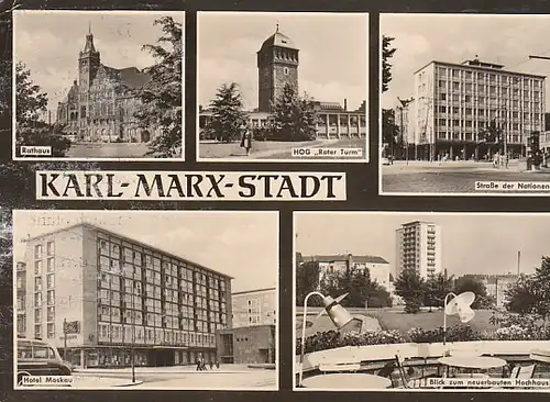 Karl-Marx-Stadt Mehrbildkarte gl~1960? C4251