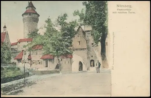 Nürnberg Vestnertor mit rundem Turm ngl 138.549