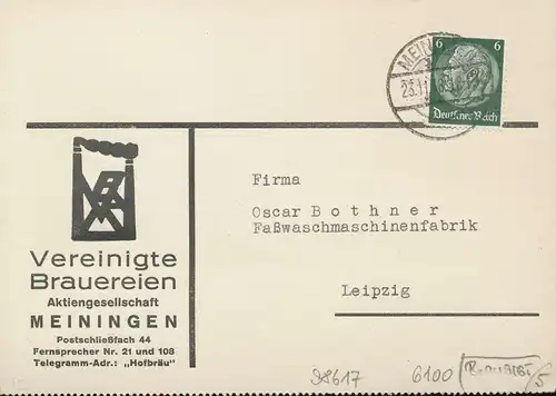Meiningen Vereinigte Brauereien AG gl1938 135.671