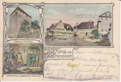 Heimsheim Gasthaus Brauerei Schule glca.1900 205.760