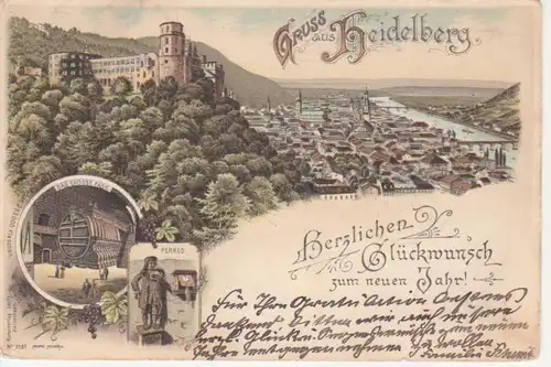Heidelberg Litho Großes Fass Perkeo Panorama gl1898 214.156