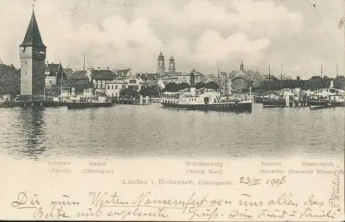 Lindau (Bodensee) Hafenpartie gl1908 135.105