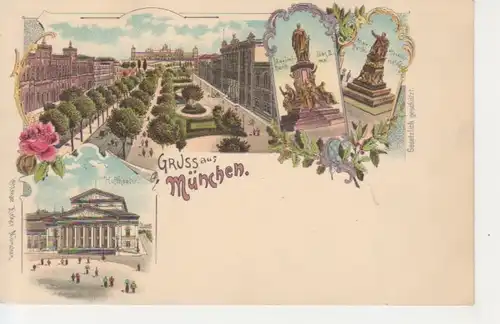 München Litho Hoftheater Denkmale Straße ngl 207.918