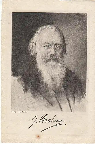 LEO ARNDT Portrait Johannes Brahms auf Bütten ngl C6810