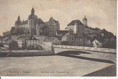 Neuburg a.D. Schloss und Elisenbrücke gl1915 210.046