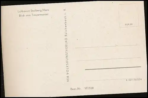 Stolberg/Harz Blick vom Trauermantel ngl 138.971