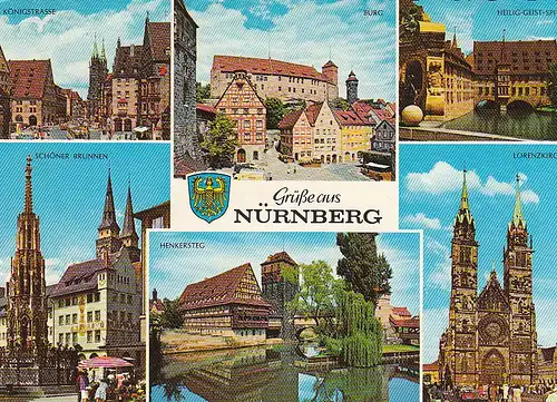 Grüsse aus Nürnberg Mehrbildkarte gl1966 C4479