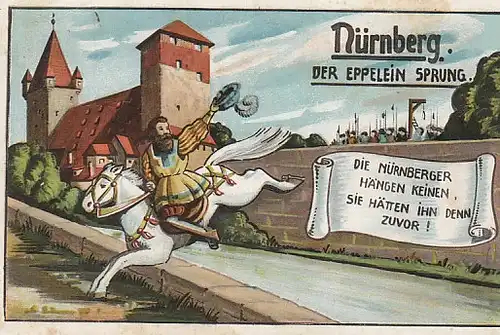 Nürnberg Der Eppelein Sprung Litho gl1934 C3921