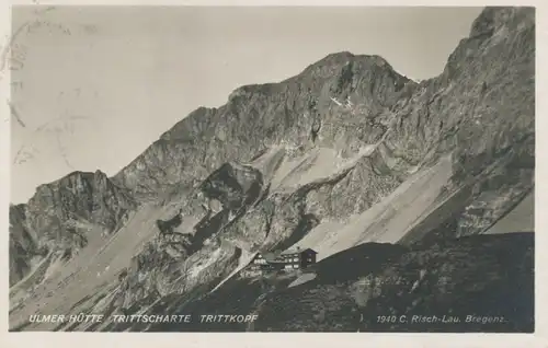 Berghütte: Ulmerhütte mit Trittscharte Trittkopf glca.1935 104.701