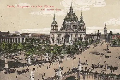 Berlin Lustgarten Altes Museum Neuer Dom gl1920 C3903