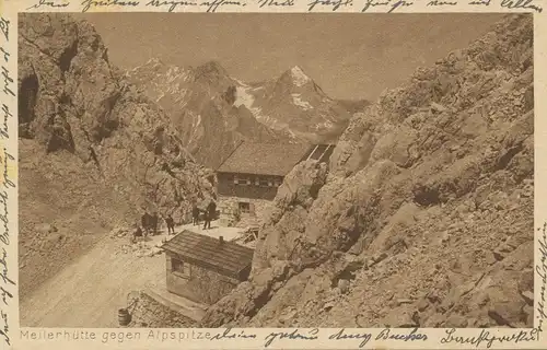 Berghütte: Meilerhütte gegen Alpspitze gl1920 104.466