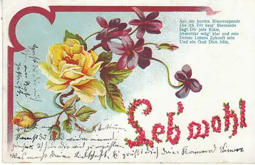 Leb' wohl - Litho gl~1910? C3525