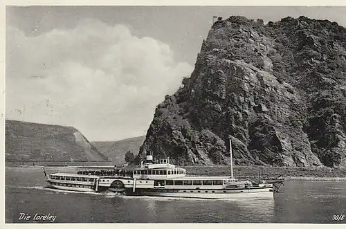 Raddampfer vor Loreley feldpgl1942 C4212