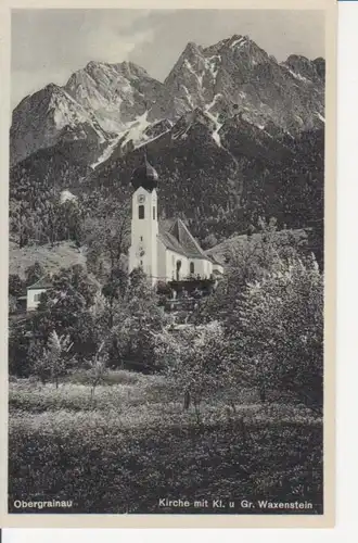 Obergrainau Kirche mit Kl. und Gr. Waxenstein ngl 215.671