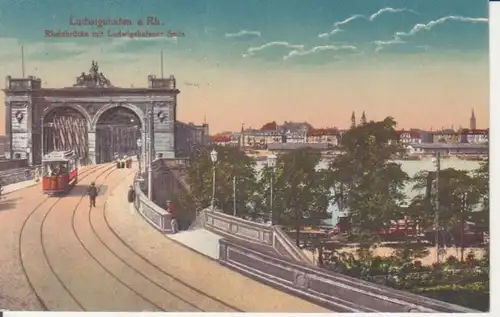 Ludwigshafen a.Rh. Rheinbrücke mit Ludwigshafener Seite gl1936 211.117