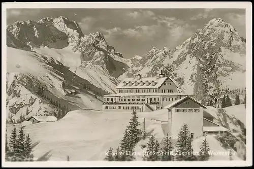 Kreuzeckhaus m. Zugspitze + Waxenstein bei Garmisch-Partenkirchen gl1941 137.829