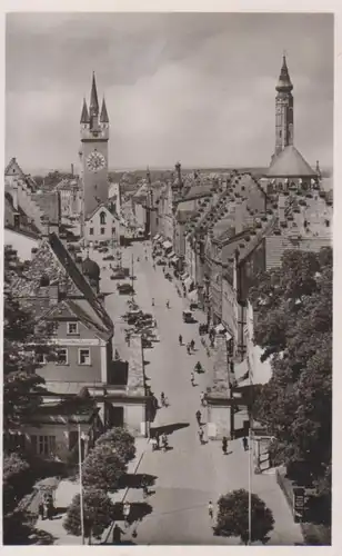 Straubing Stadtplatz Turm Kirche gl1950 208.866